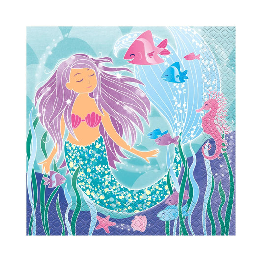 Mermaid Luncheon Napkins 16pk - PoundToys