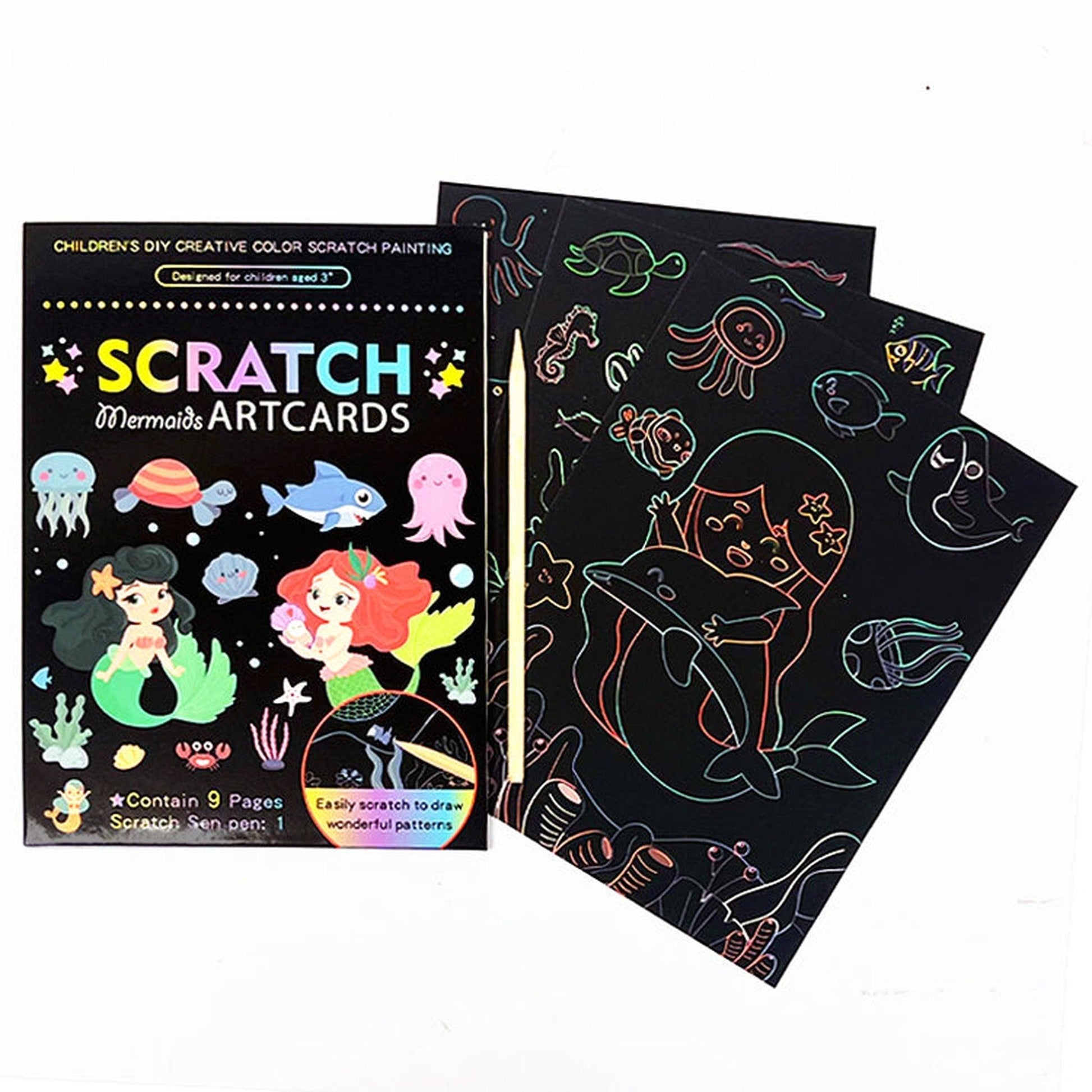 Mermaid Scratch Art Cards Bumper Pack - PoundToys