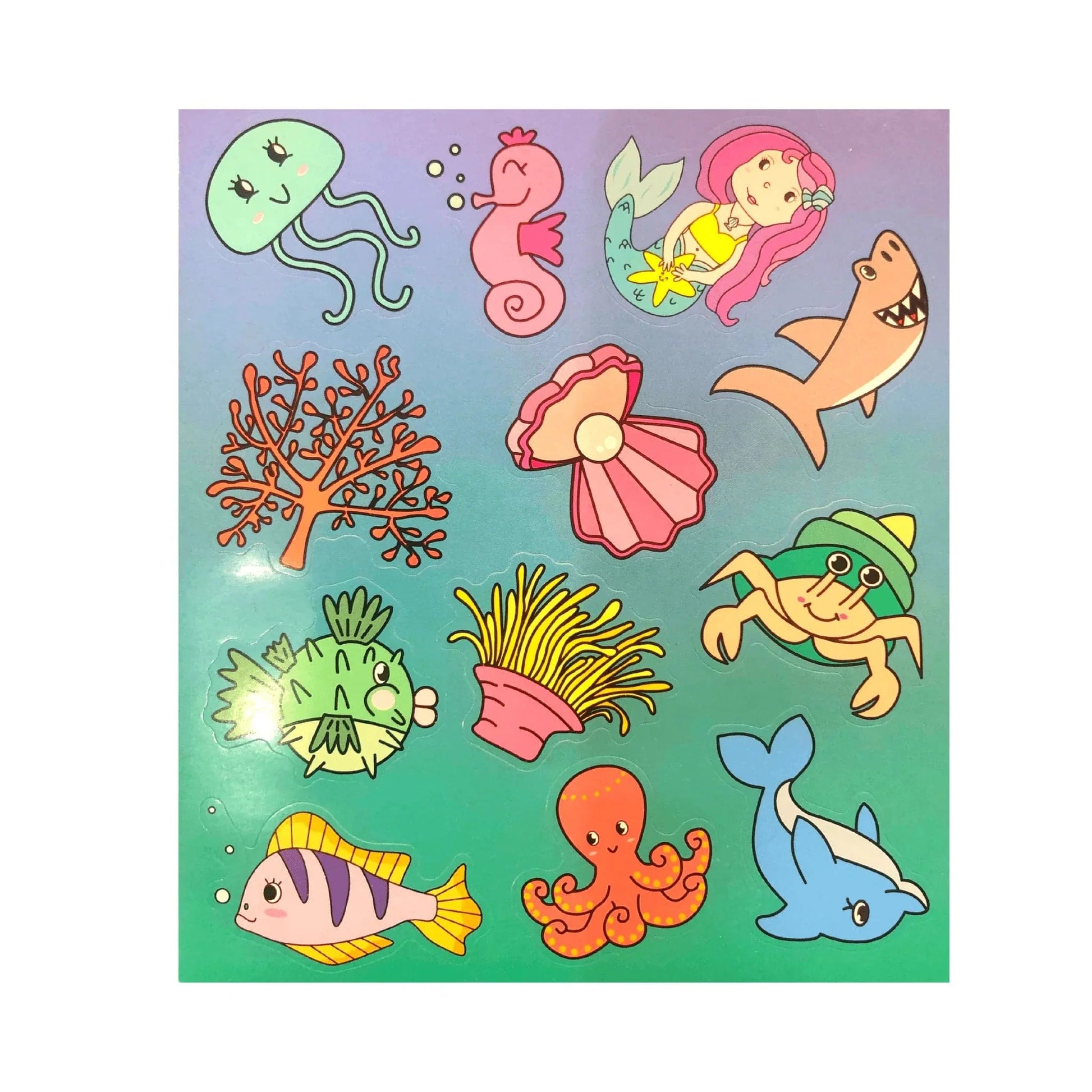 Mermaid Sealife Sticker Sheet - PoundToys