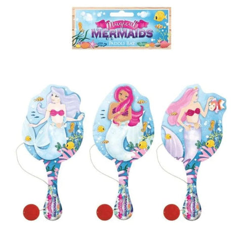 Mermaid Wooden Paddle Bat and Ball Game - PoundToys