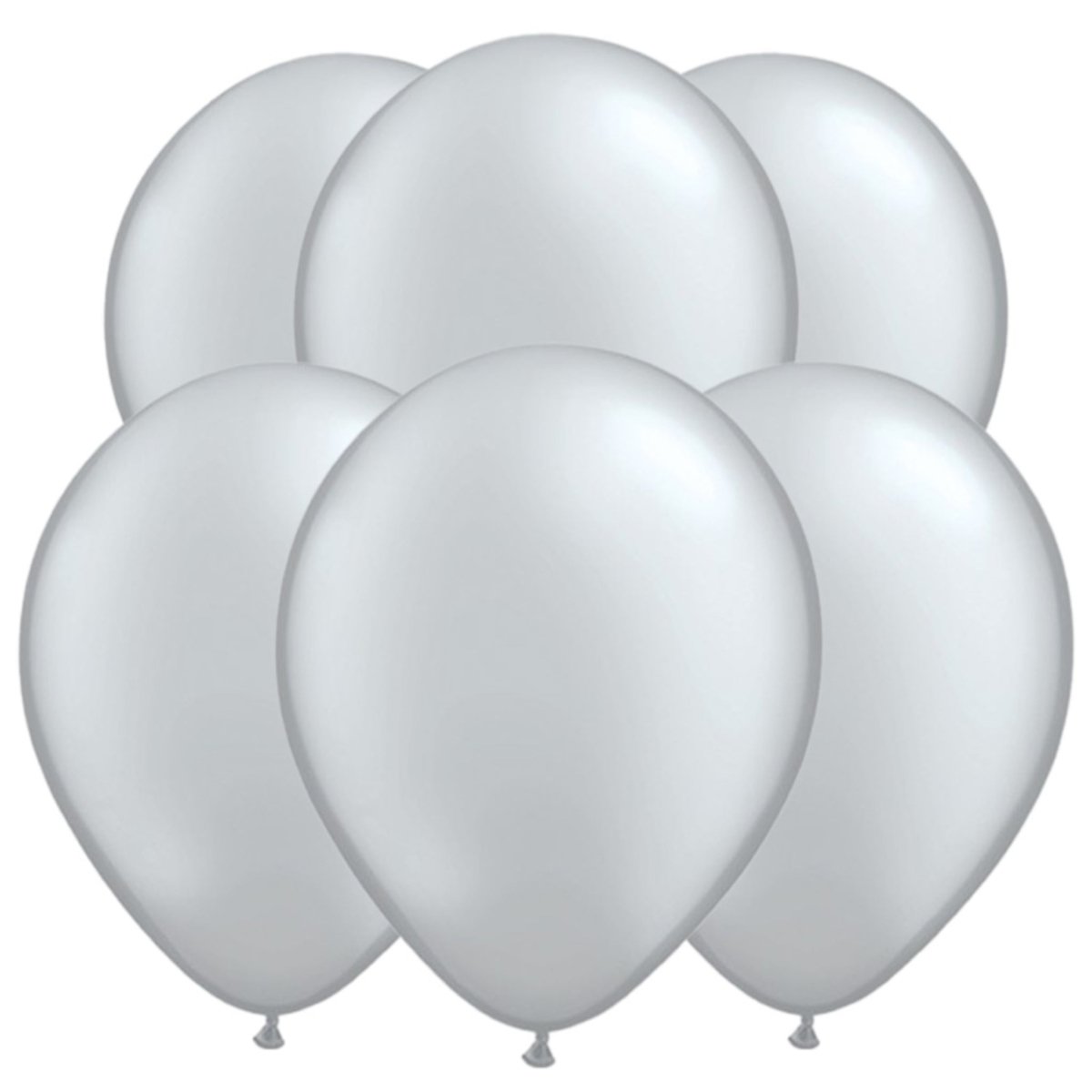 Metallic Silver Balloons 28cm/11" - 10 Pack - PoundToys