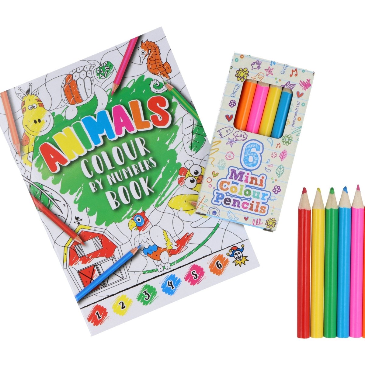 Mini Animal Colour-By-Numbers Colouring Book - PoundToys