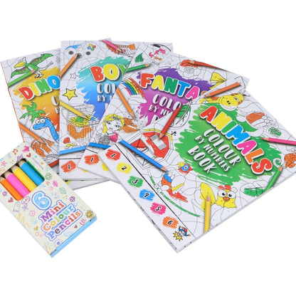 Mini Animal Colour-By-Numbers Colouring Book - PoundToys