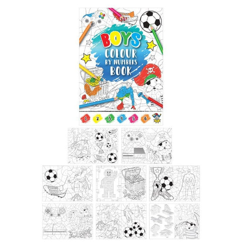 Mini Boys Colour-By-Numbers Colouring Book - Kids Party Craft