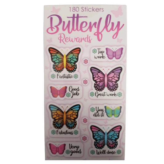 Mini Butterfly Reward Stickers Book 12 Sheets - PoundToys