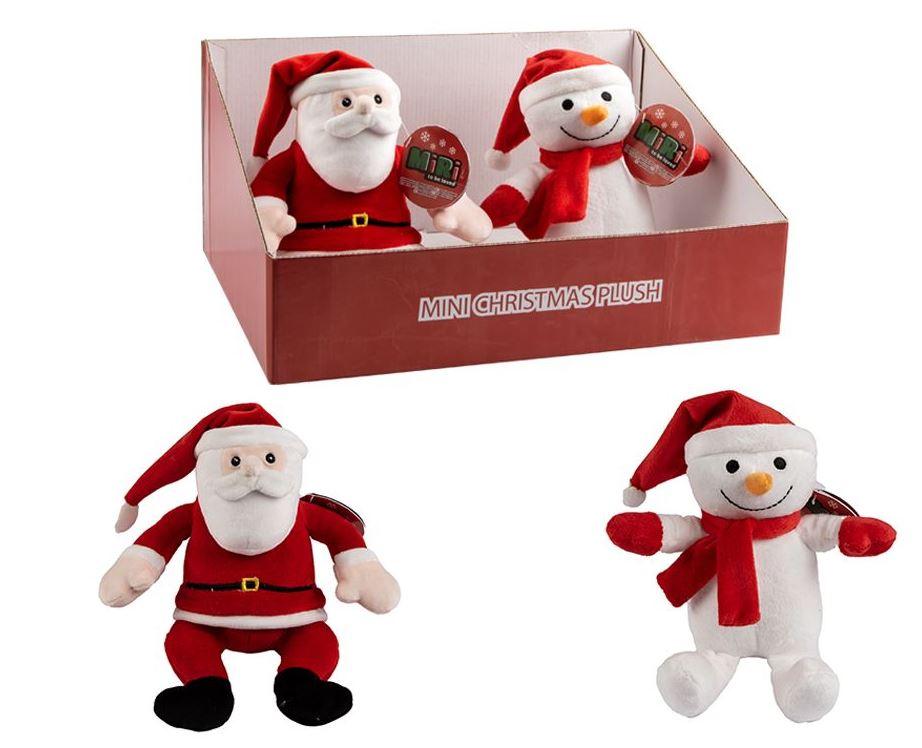 Mini Christmas Plush Santa/Snowman - PoundToys