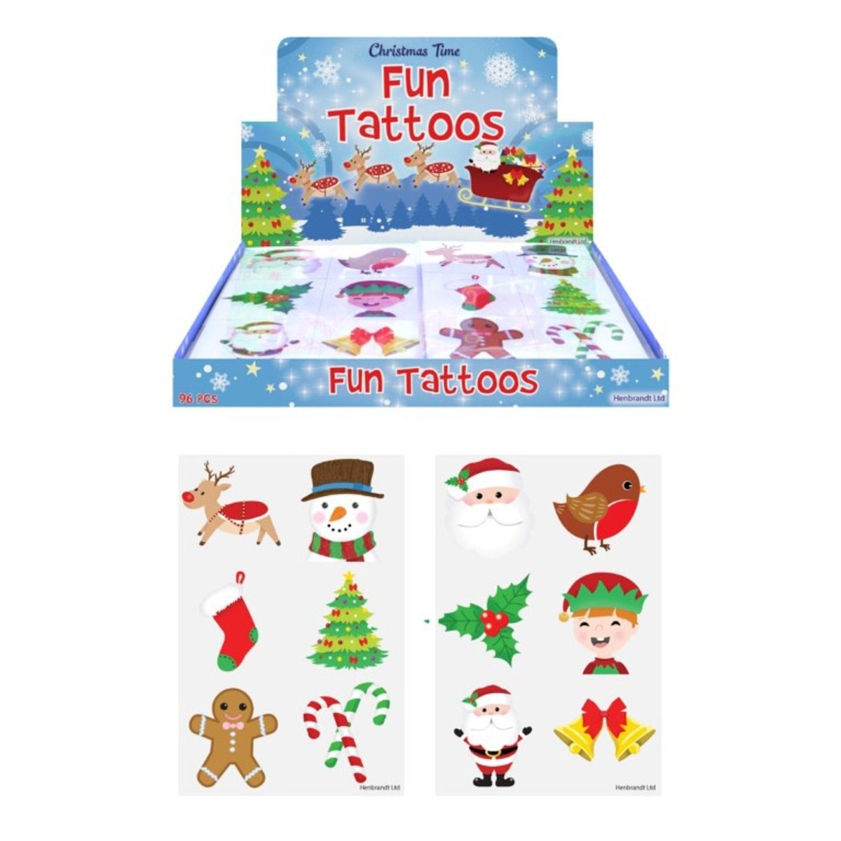 Mini Christmas Temporary Tattoo Sheet (4cm) - Kids Party Craft