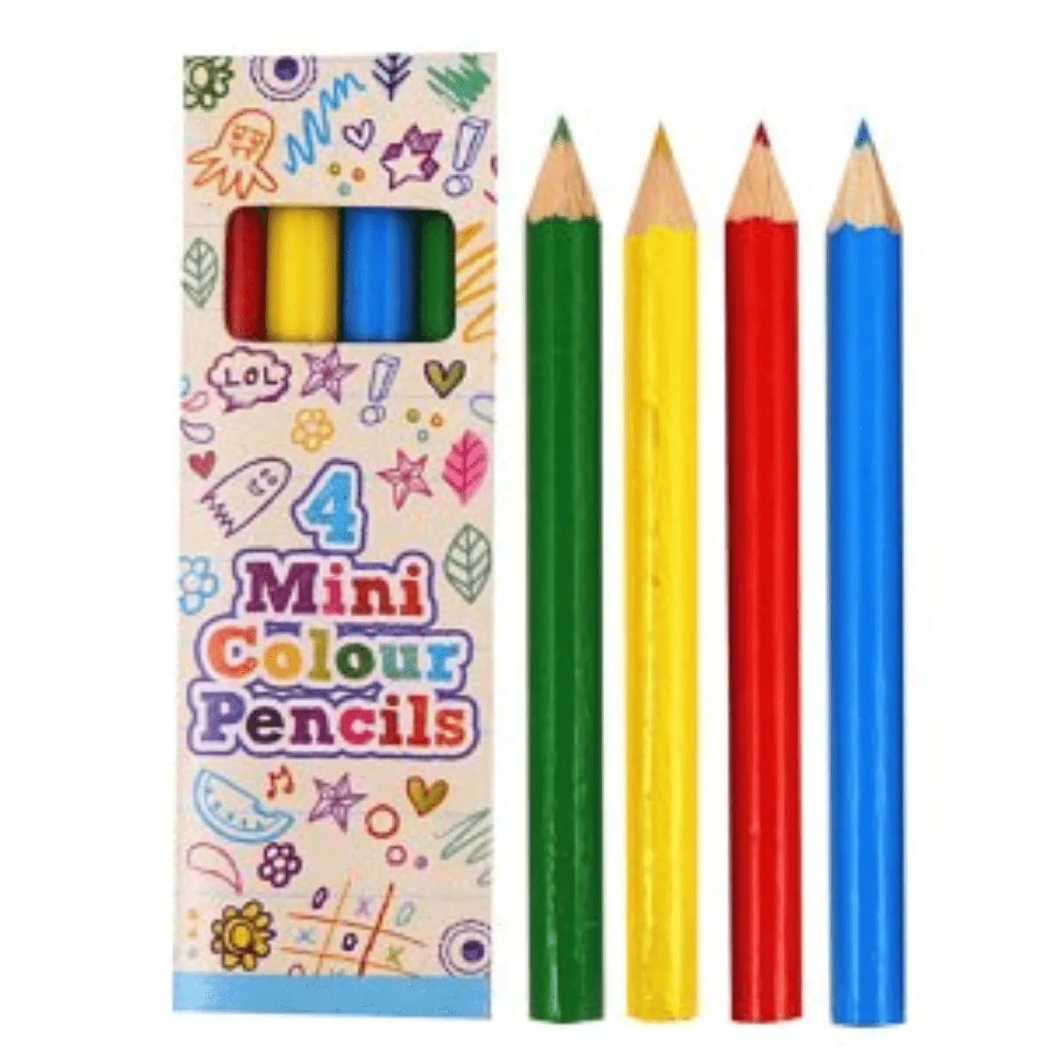 Mini Colouring Pencils 4 Pack - PoundToys