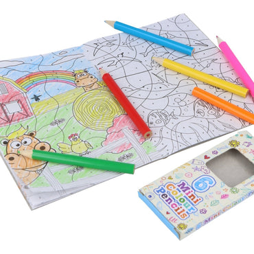 Mini Colouring Pencils 6 Assorted Colours - PoundToys