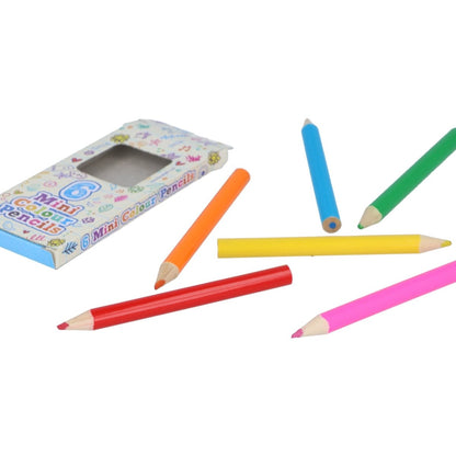 Mini Colouring Pencils 6 Assorted Colours - PoundToys