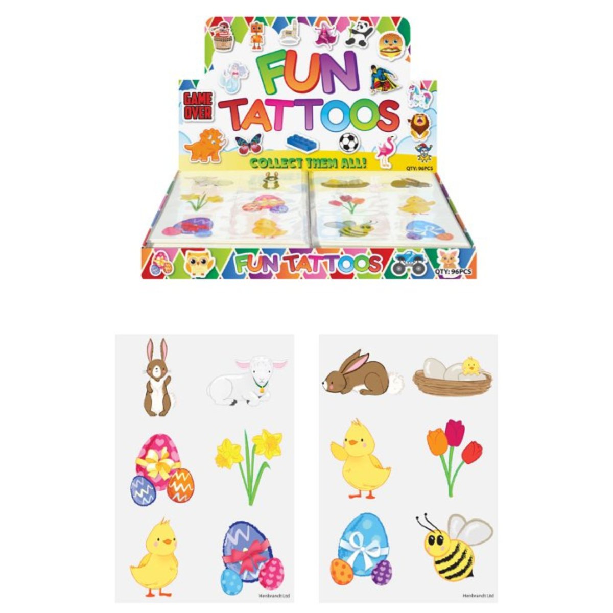 Mini Easter Temporary Tattoo Sheets - PoundToys