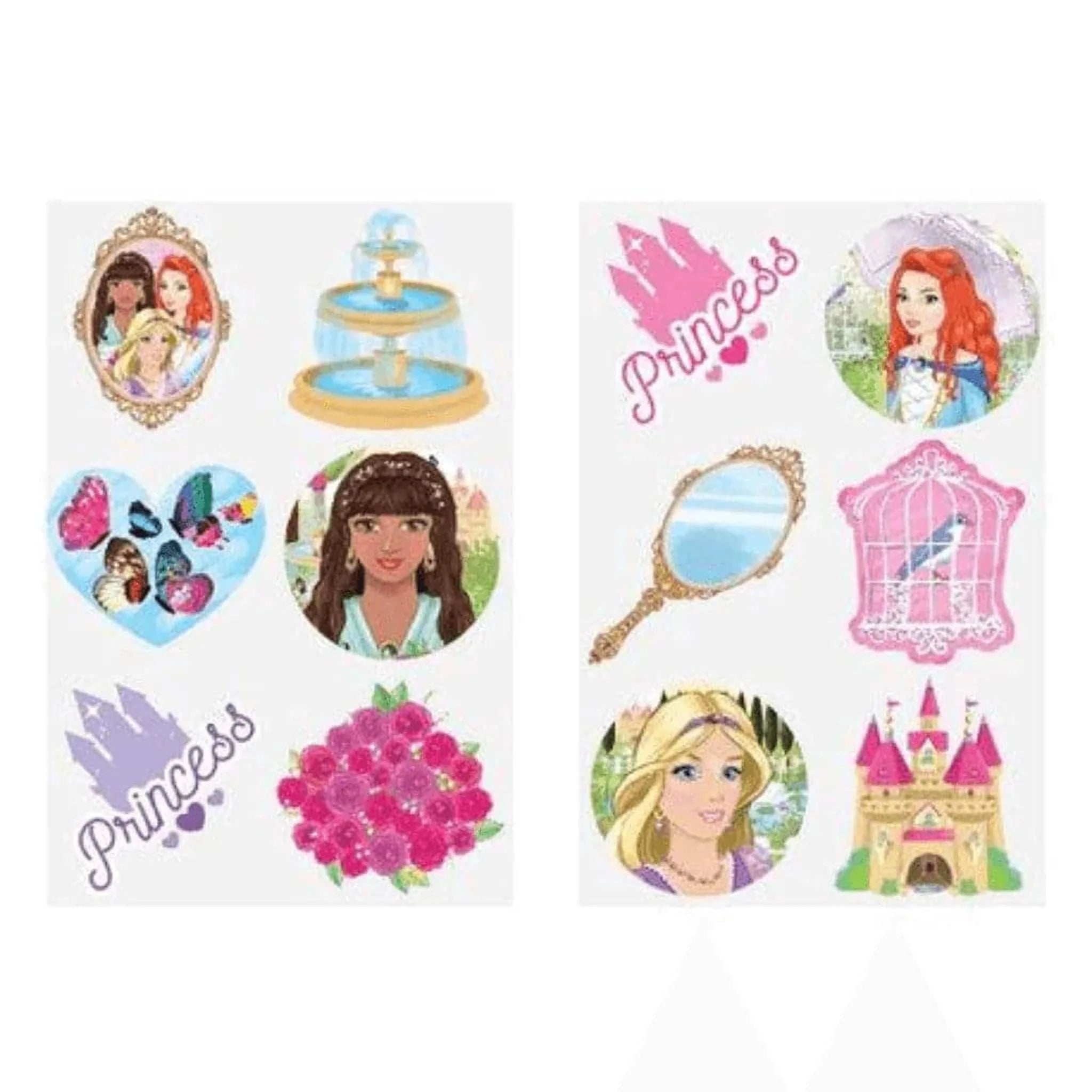 Mini Princess Temporary Tattoo Sheet - Kids Party Craft