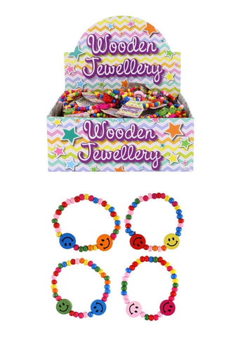 Multicoloured Wooden Bead Bracelet - Kids Party Craft