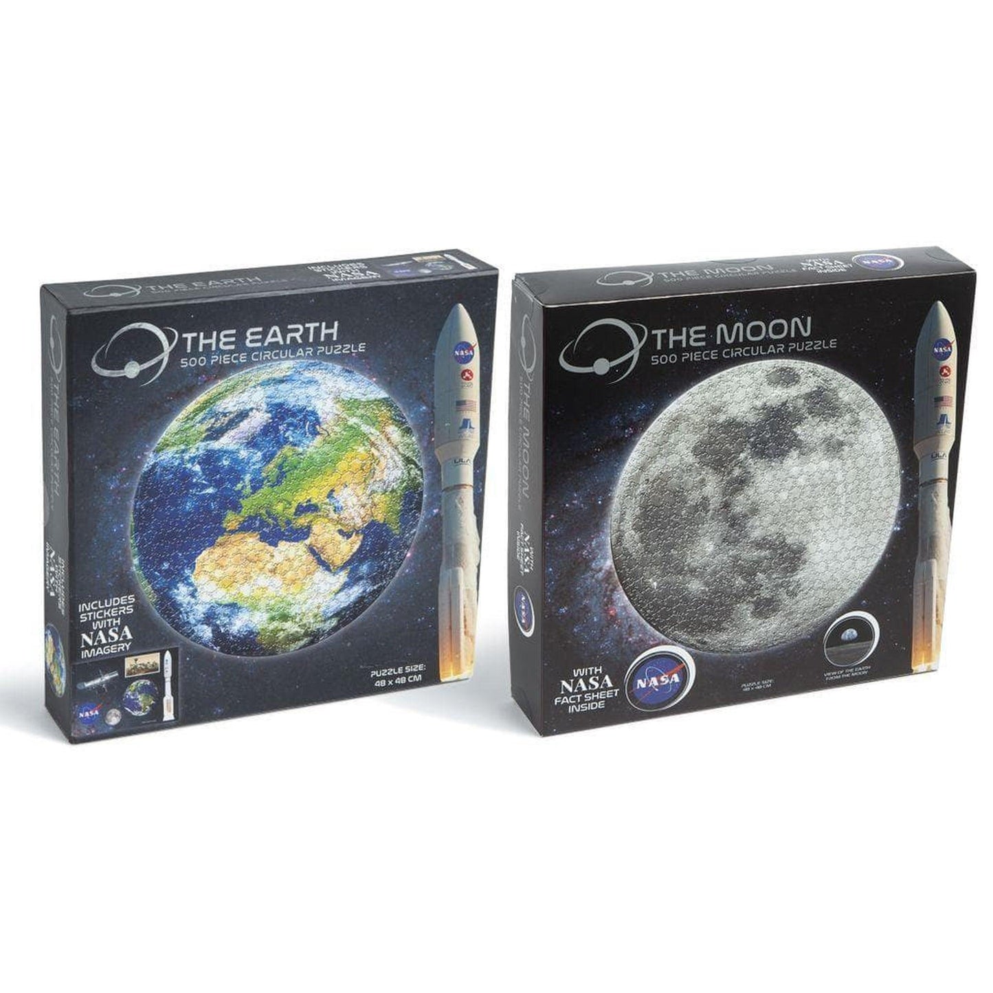 Nasa 500 Piece Circular Puzzle Earth Or Moon - PoundToys