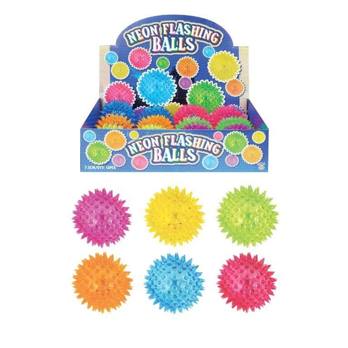 Neon Flashing Light Up Spiky Balls - PoundToys