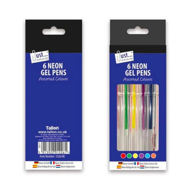 Neon Gel Pens Set (6 Assorted) - PoundToys