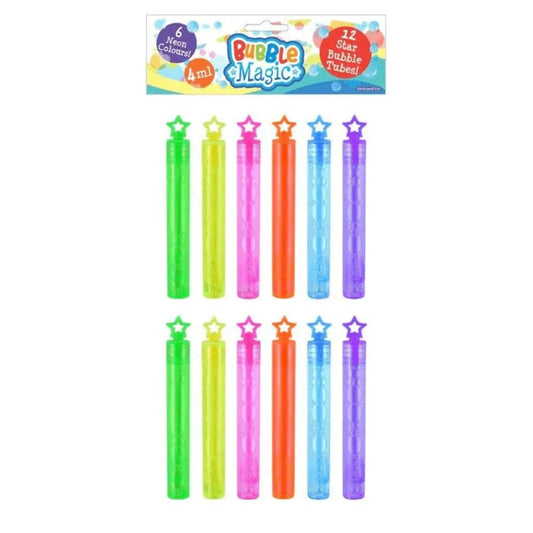 Neon Star Party Bubble Tubes (12pcs) - PoundToys