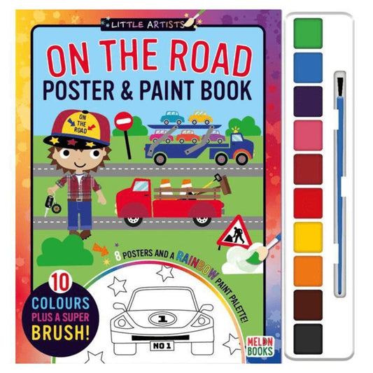 On The Road Poster & Paint Book - PoundToys