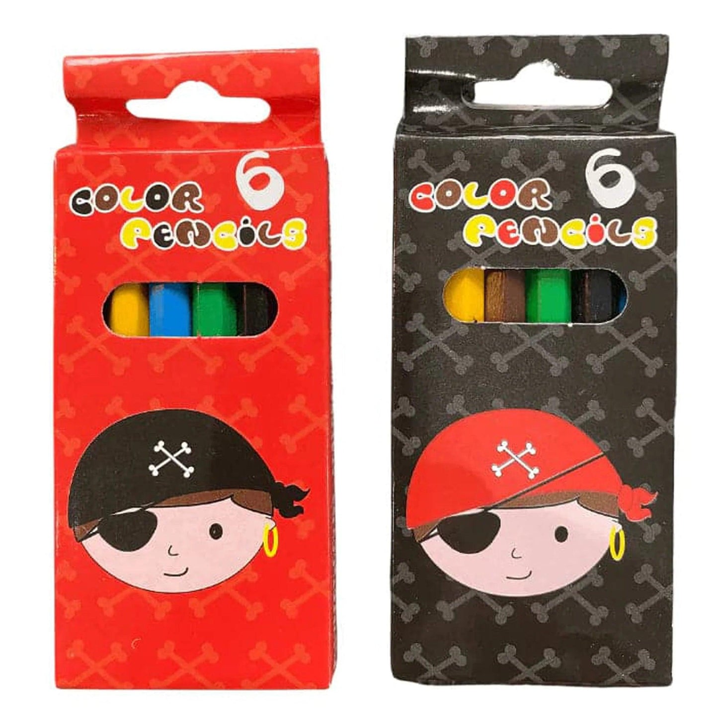 Pack Of 6 Pirate Coloured Pencils - PoundToys