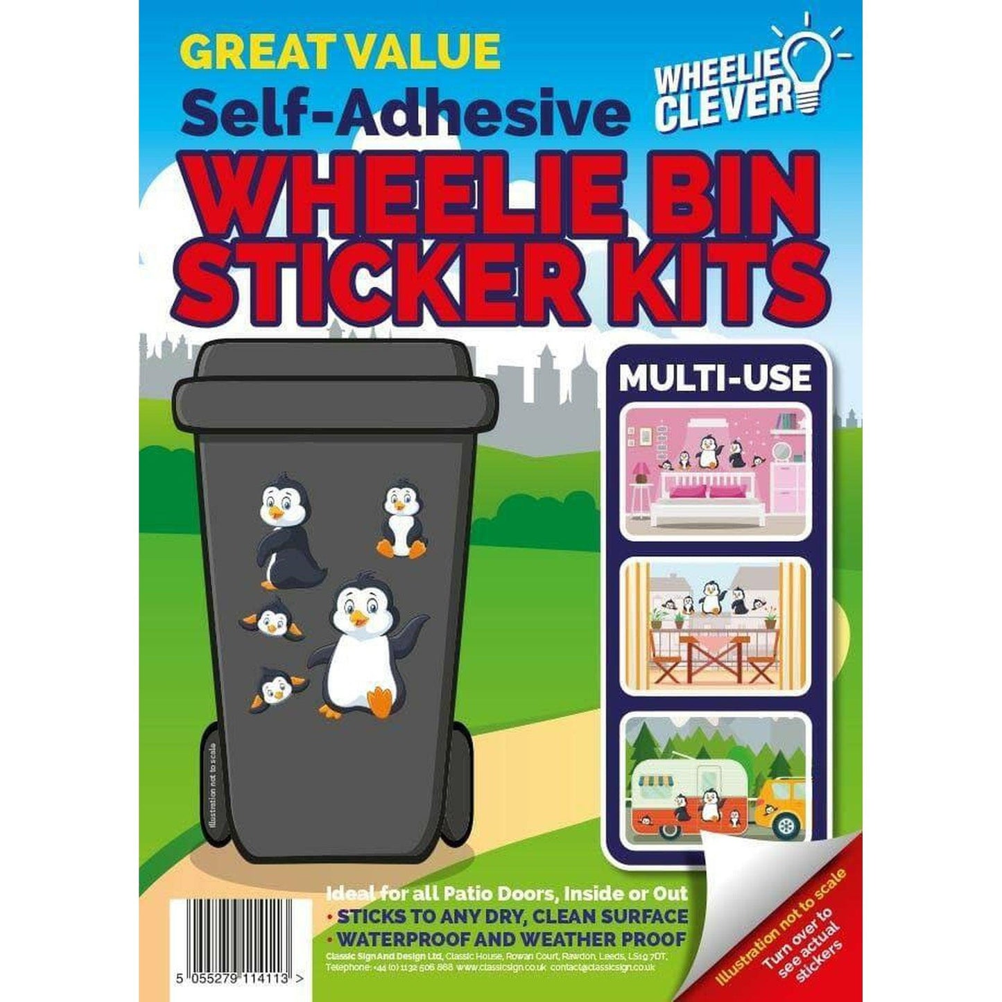 Penguin Wheelie Bin Sticker Kit - PoundToys