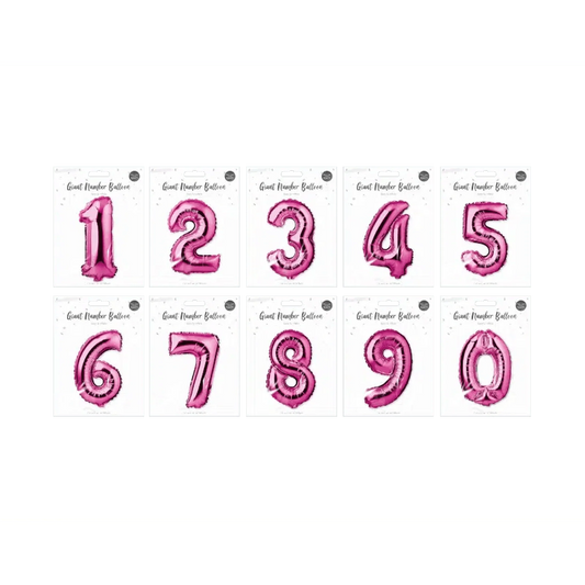 Pink Foil Number Balloons 65cm - PoundToys