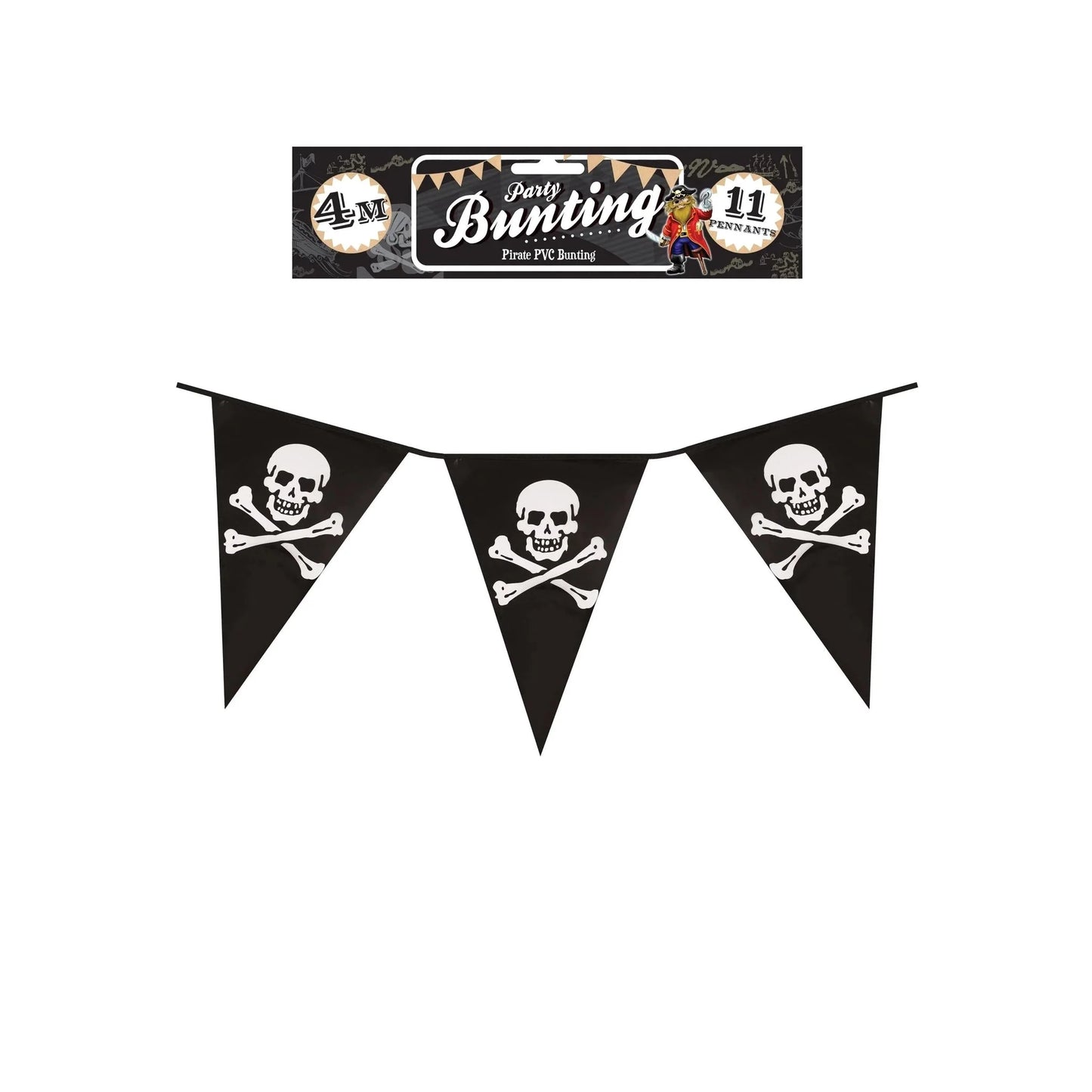 Pirate Bunting 4 Meters 11 Pennants - PoundToys