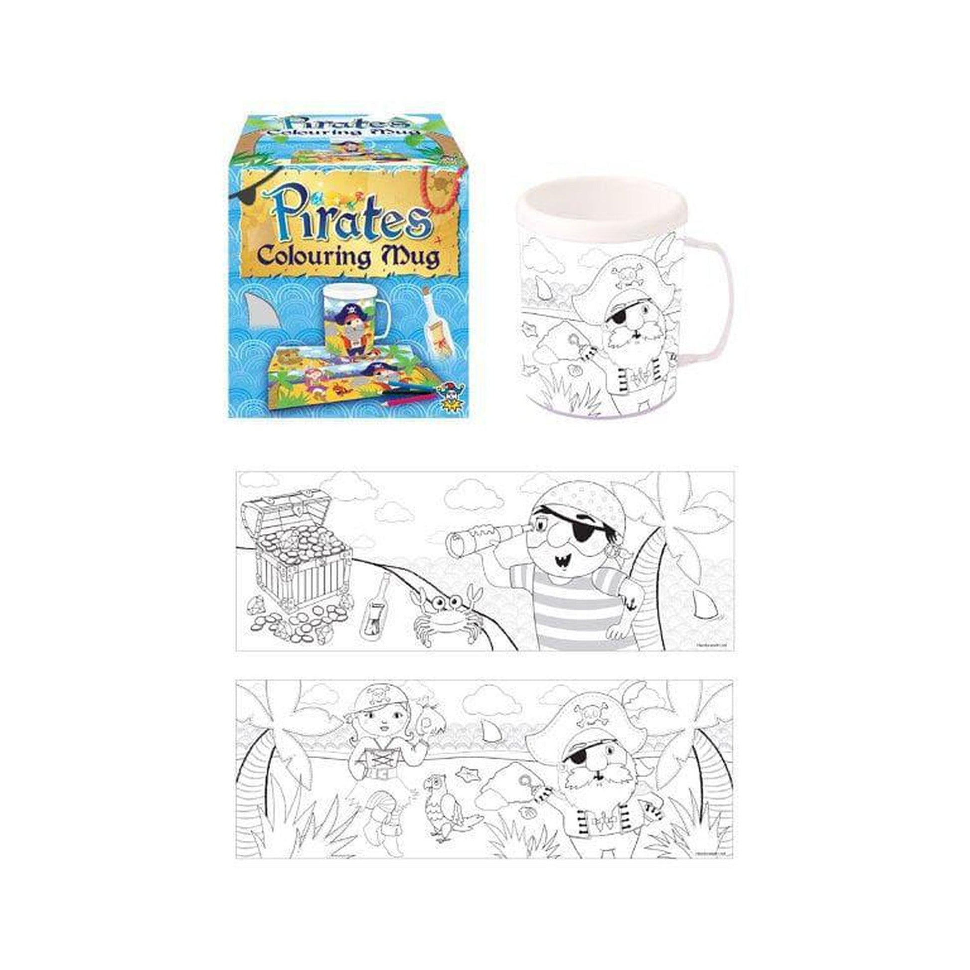 Pirate Colouring Mug with 2 Assorted Designs - PoundToys