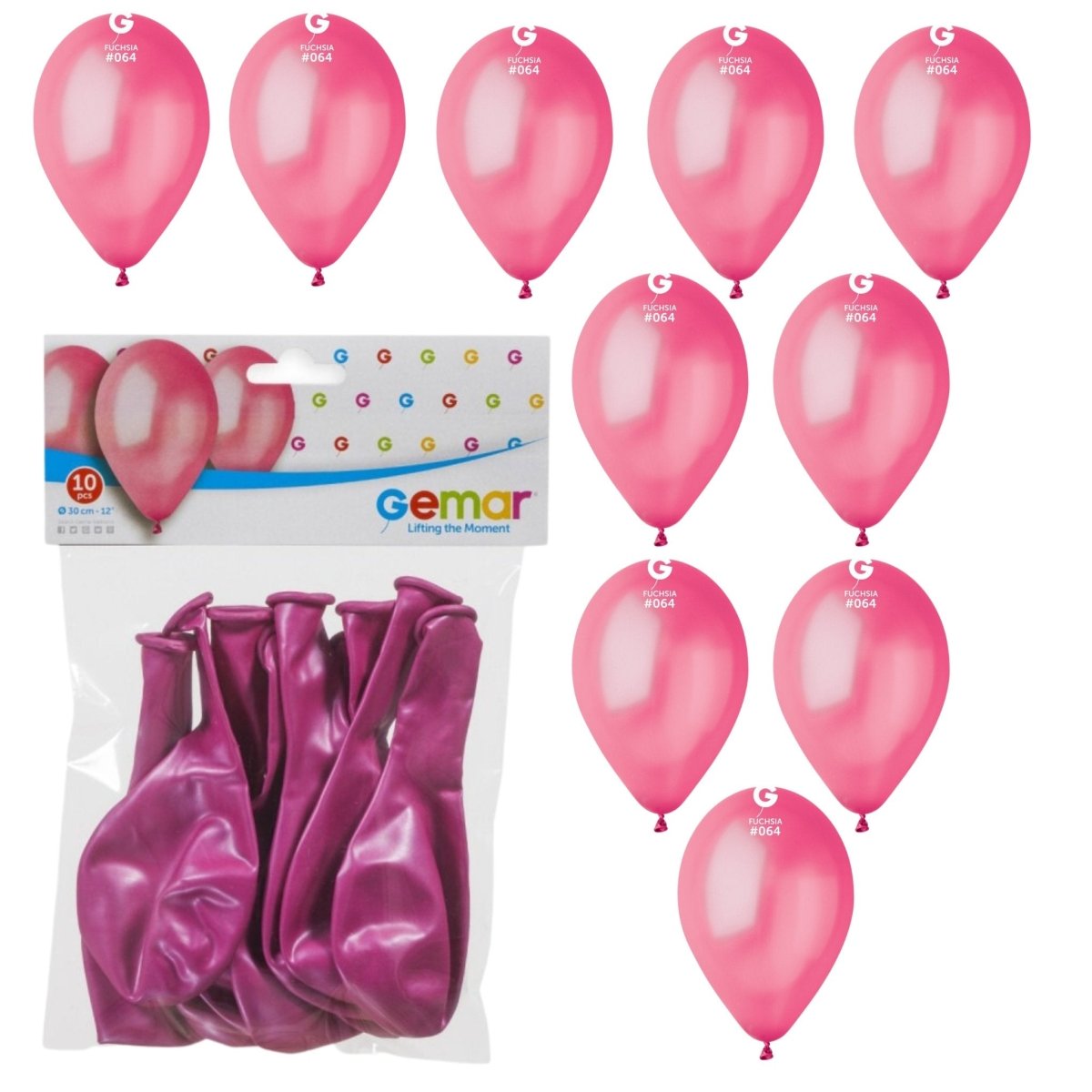 Plain Fuchsia Balloons (10 pack) - PoundToys