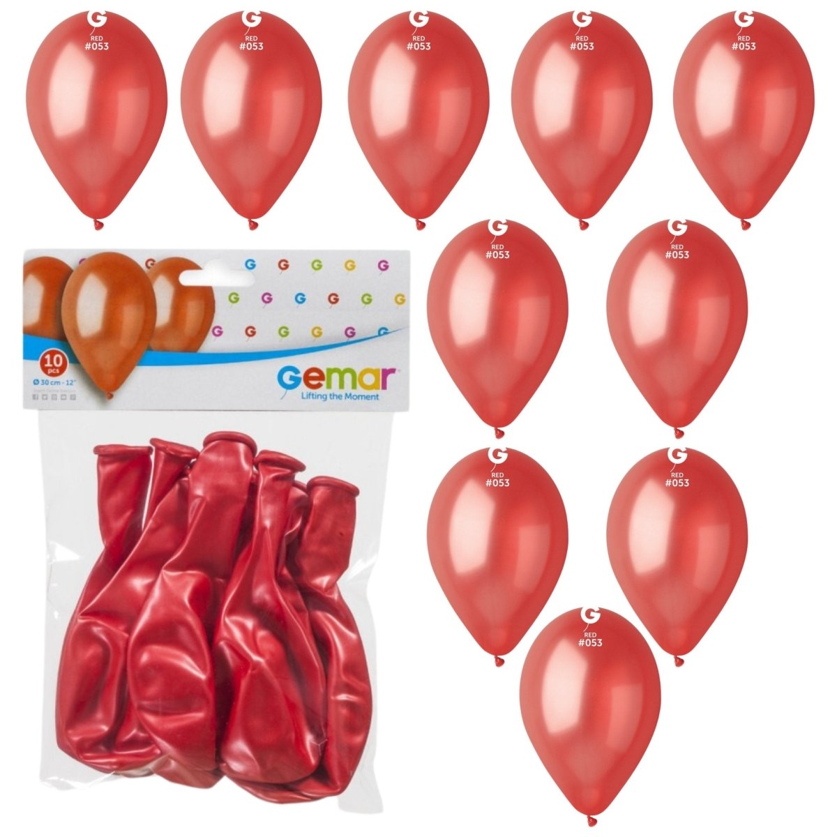 Plain Red Balloons (10 pack) - PoundToys