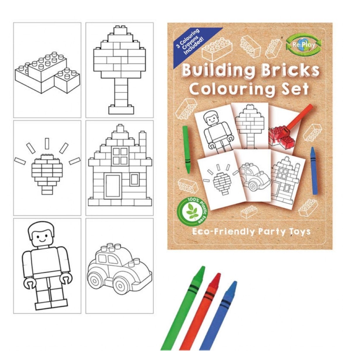 Play Bricks A6 Colouring Set Eco Friendly - PoundToys