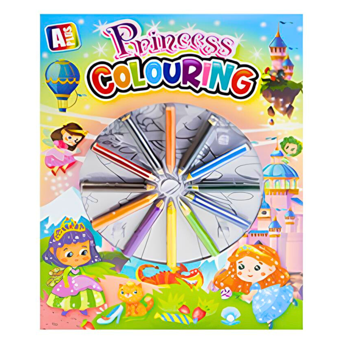 Princess Colouring Book With 12 Wax Crayons - PoundToys