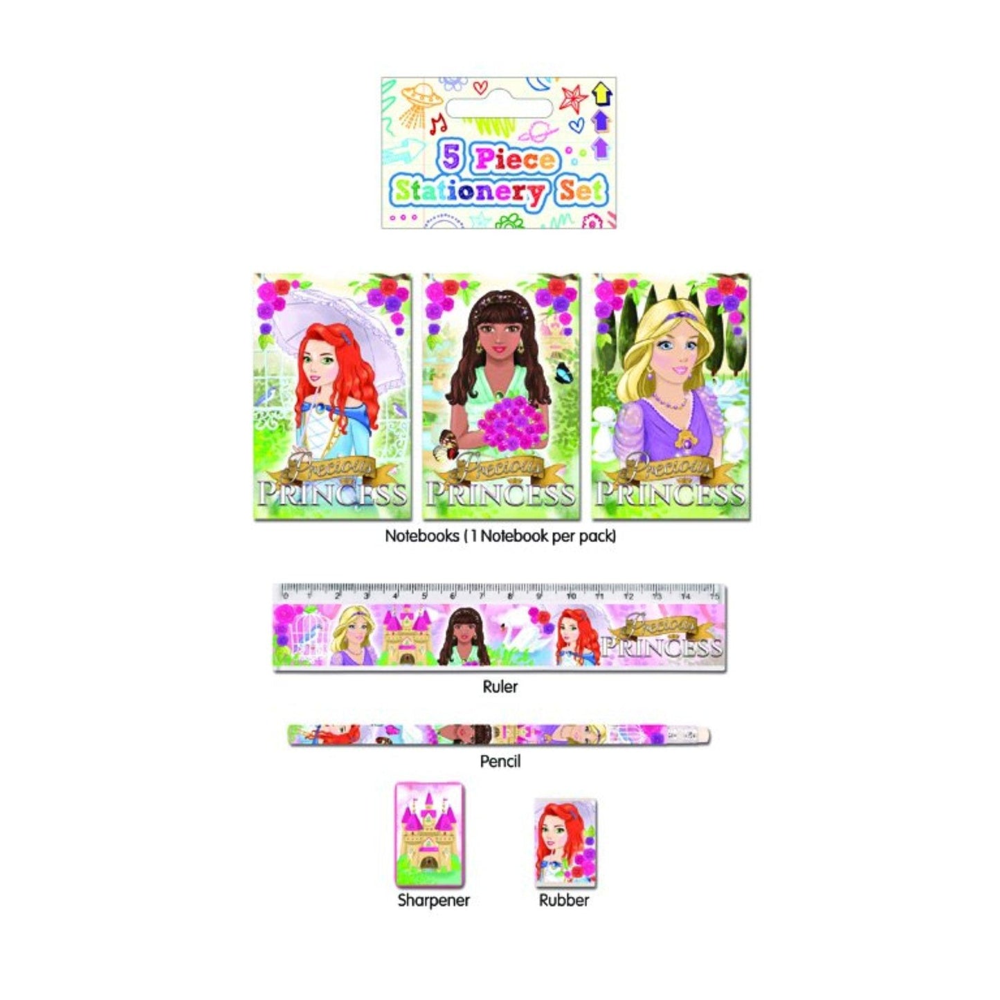 Princess Stationery Set 5pc - PoundToys