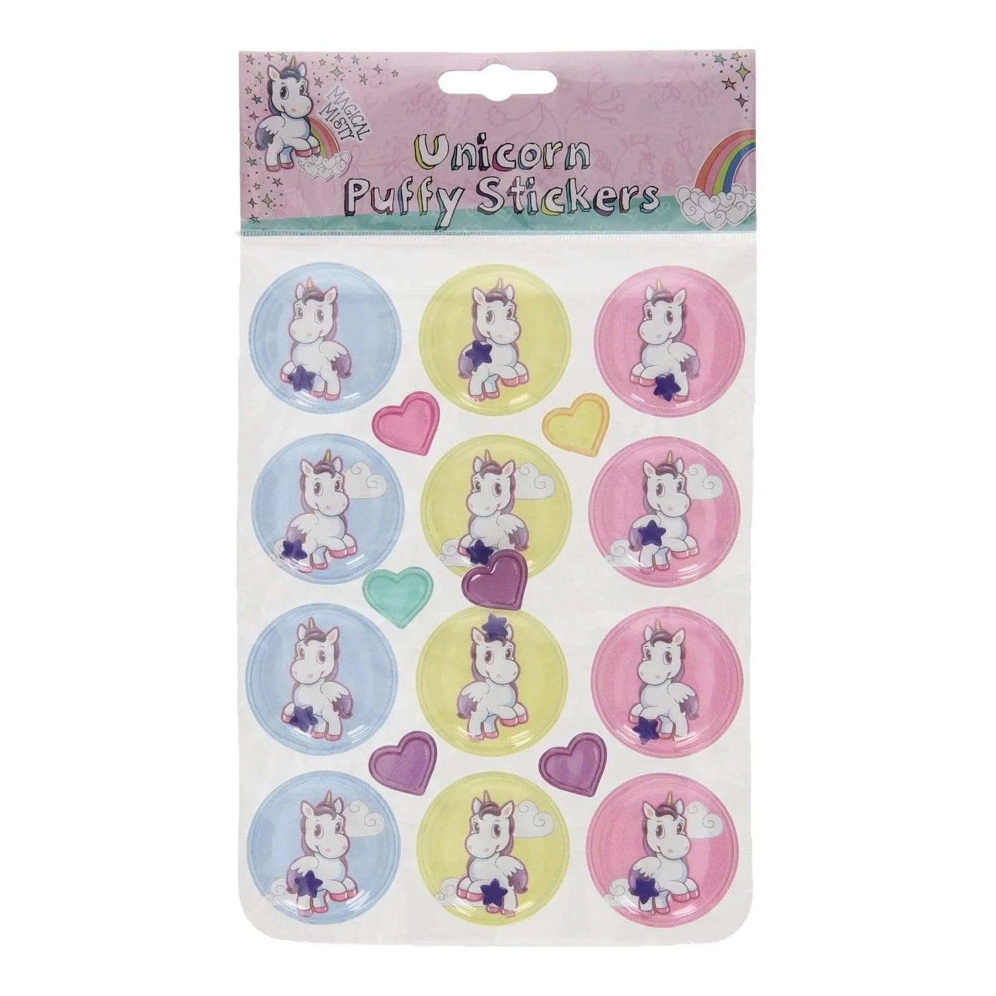 Puffy Stickers Unicorn 12pcs - PoundToys