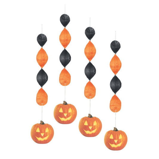 Pumpkin Glow Hanging Decoration 18" 4pc - PoundToys