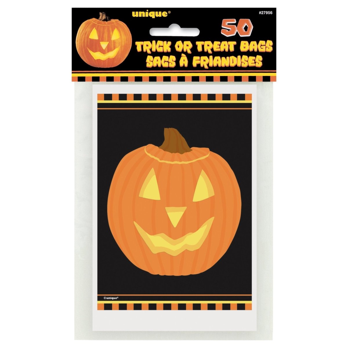 Pumpkin Glow Treat Bags 4"x6" 50pc - Kids Party Craft