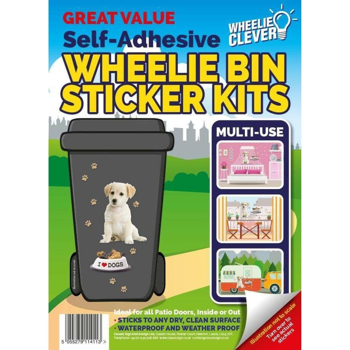 Puppy Wheelie Bin Sticker Kit - PoundToys