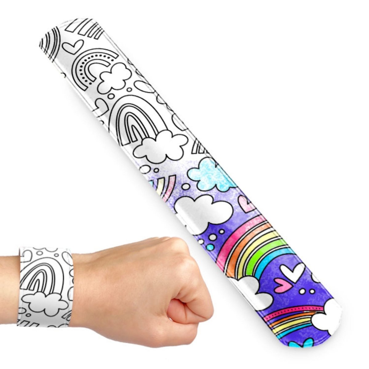 Rainbow Colour In Slap Bracelet - Kids Party Craft