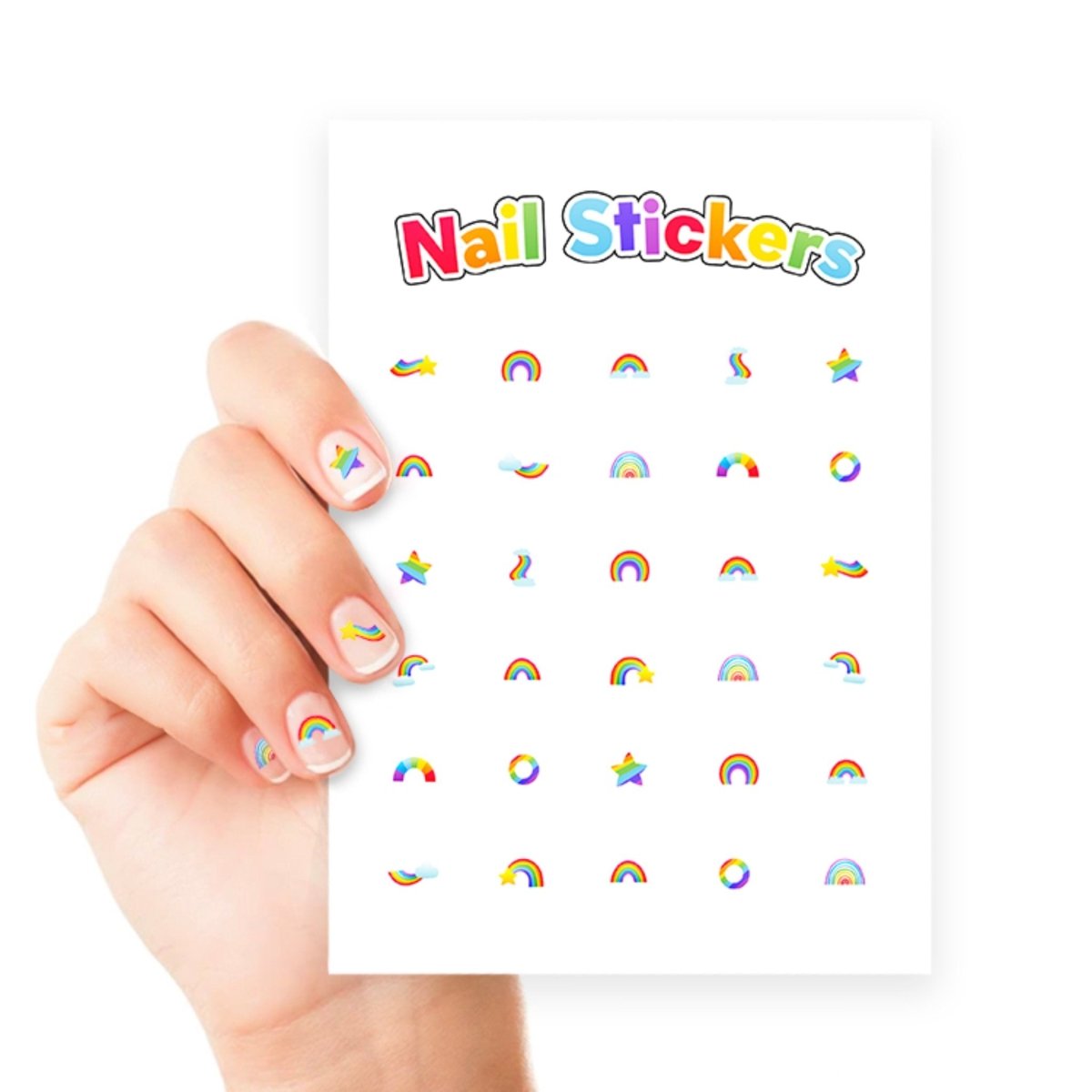 Rainbow Nail Art Sticker Sheet - PoundToys