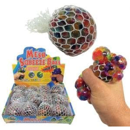 Rainbow Squishy Mesh Balls 6cm - PoundToys