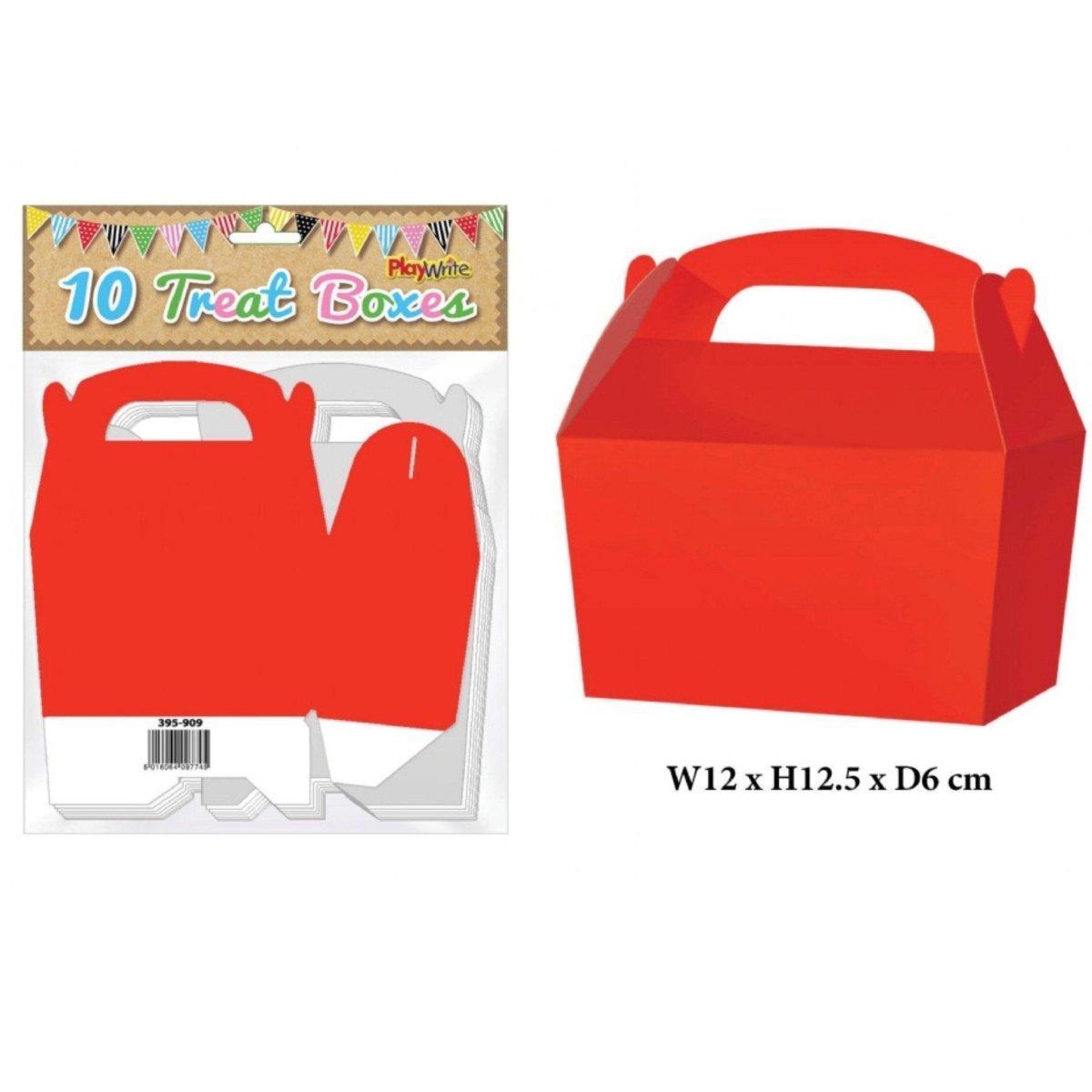 Red Treat Box 12cm Pack of 10 - PoundToys