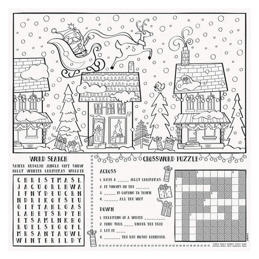 Santa Christmas Colouring Placemats 8pk - PoundToys