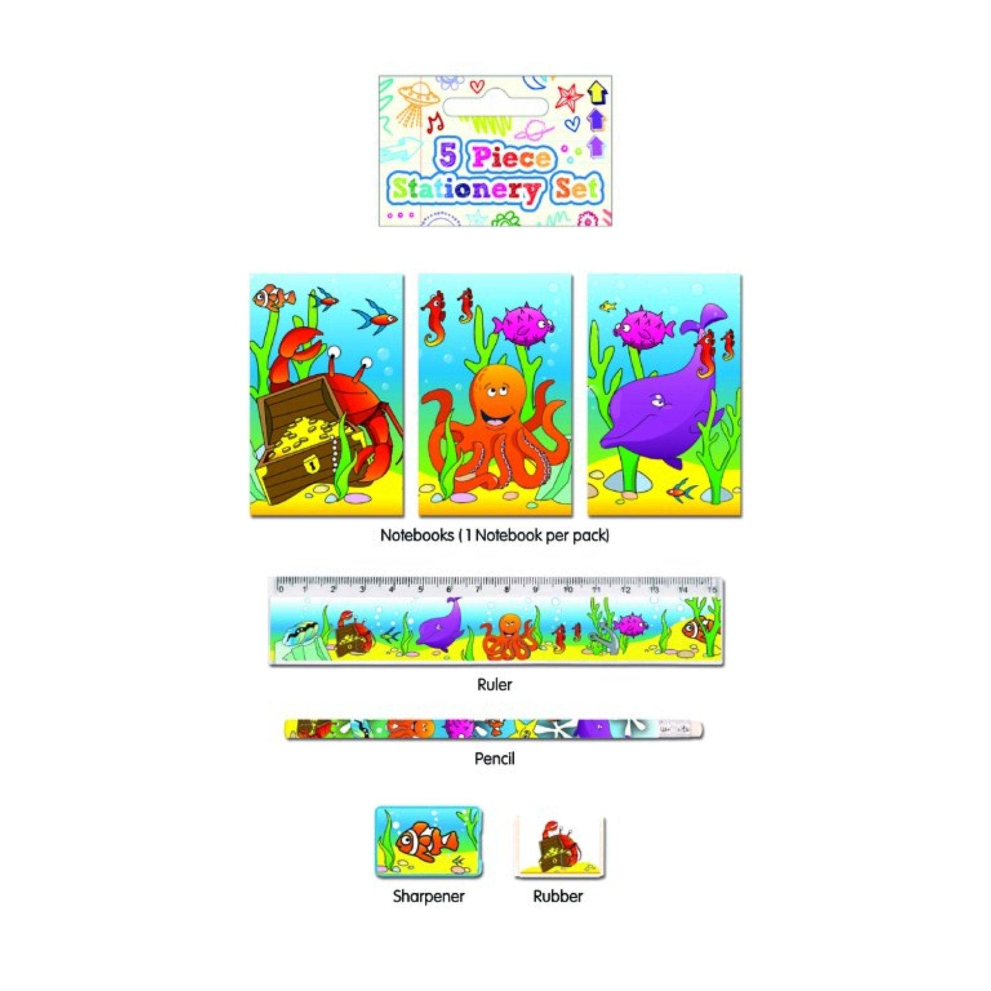 Sealife Stationery Set (5pc) - PoundToys