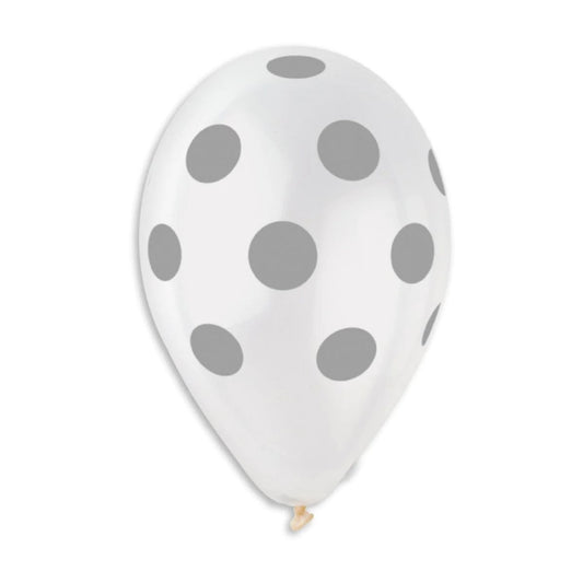 Silver Dots Printed Balloon - PoundToys