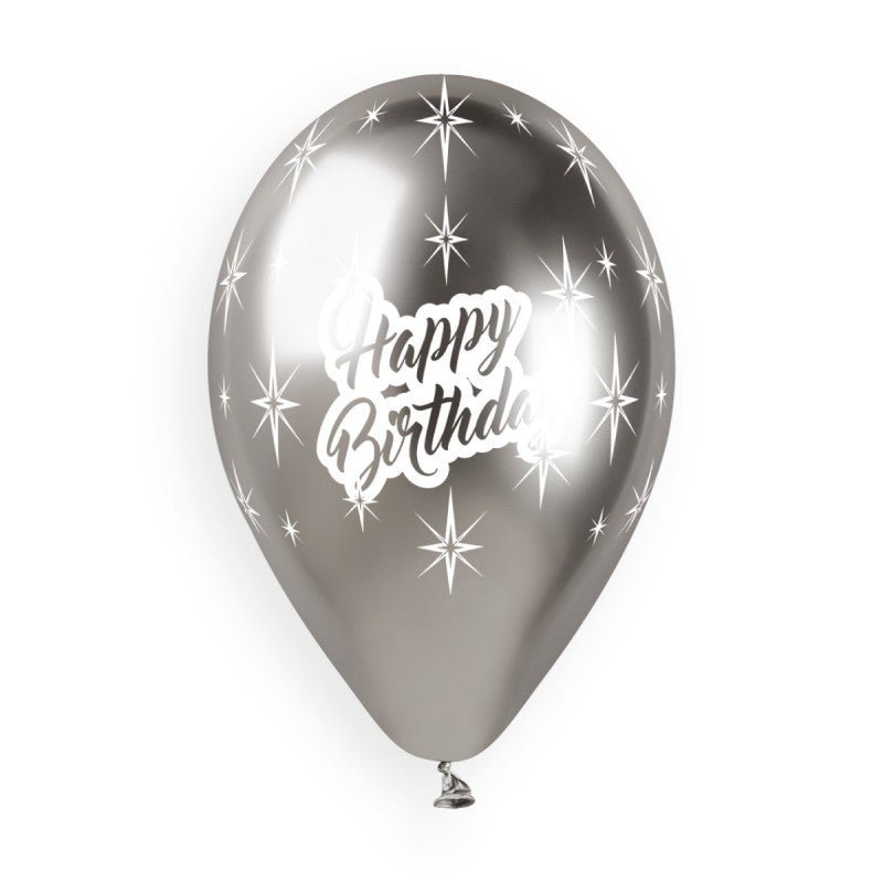 Silver Happy Birthday Balloon - PoundToys