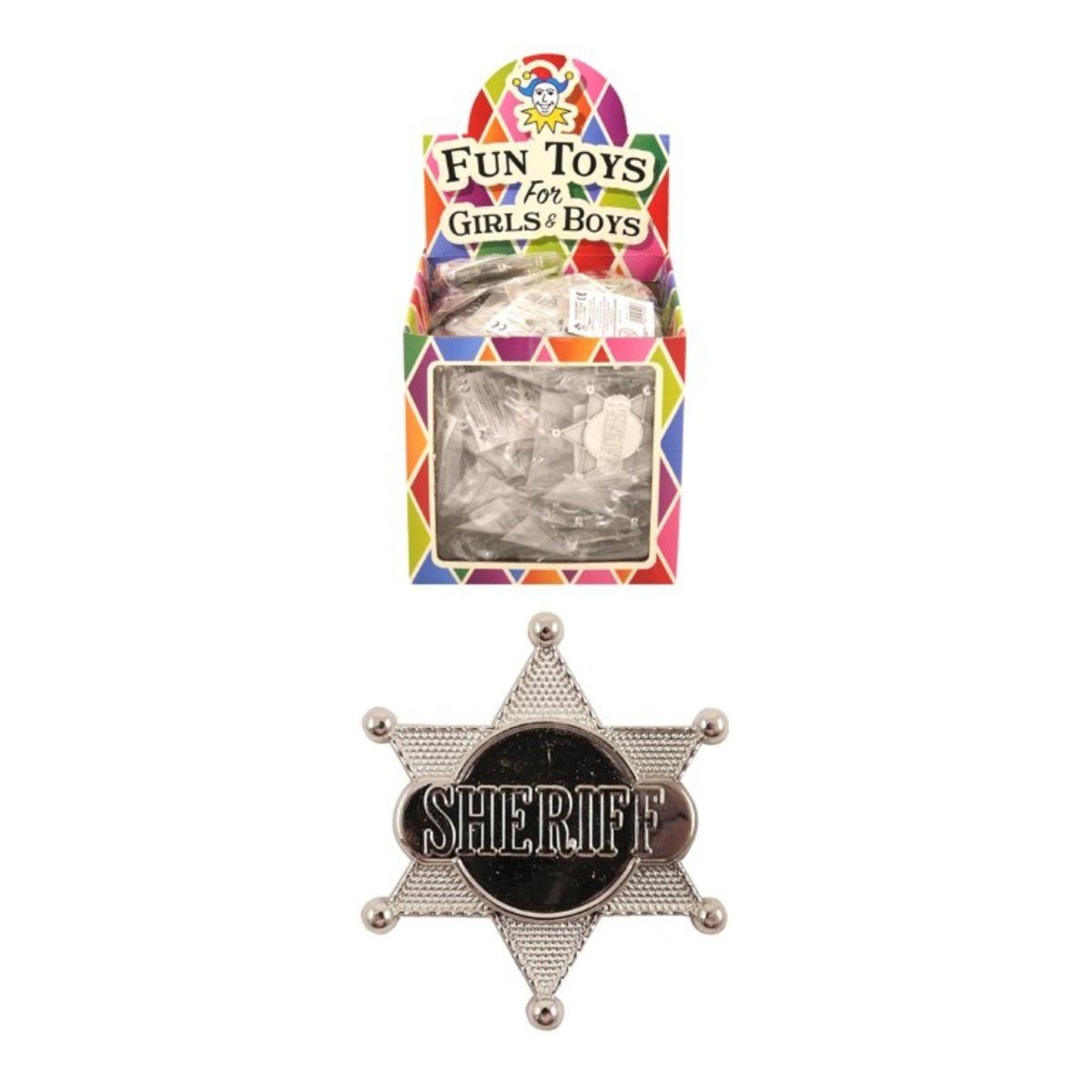 Silver Sheriff Badge (6.4cm x 5.5cm) - PoundToys