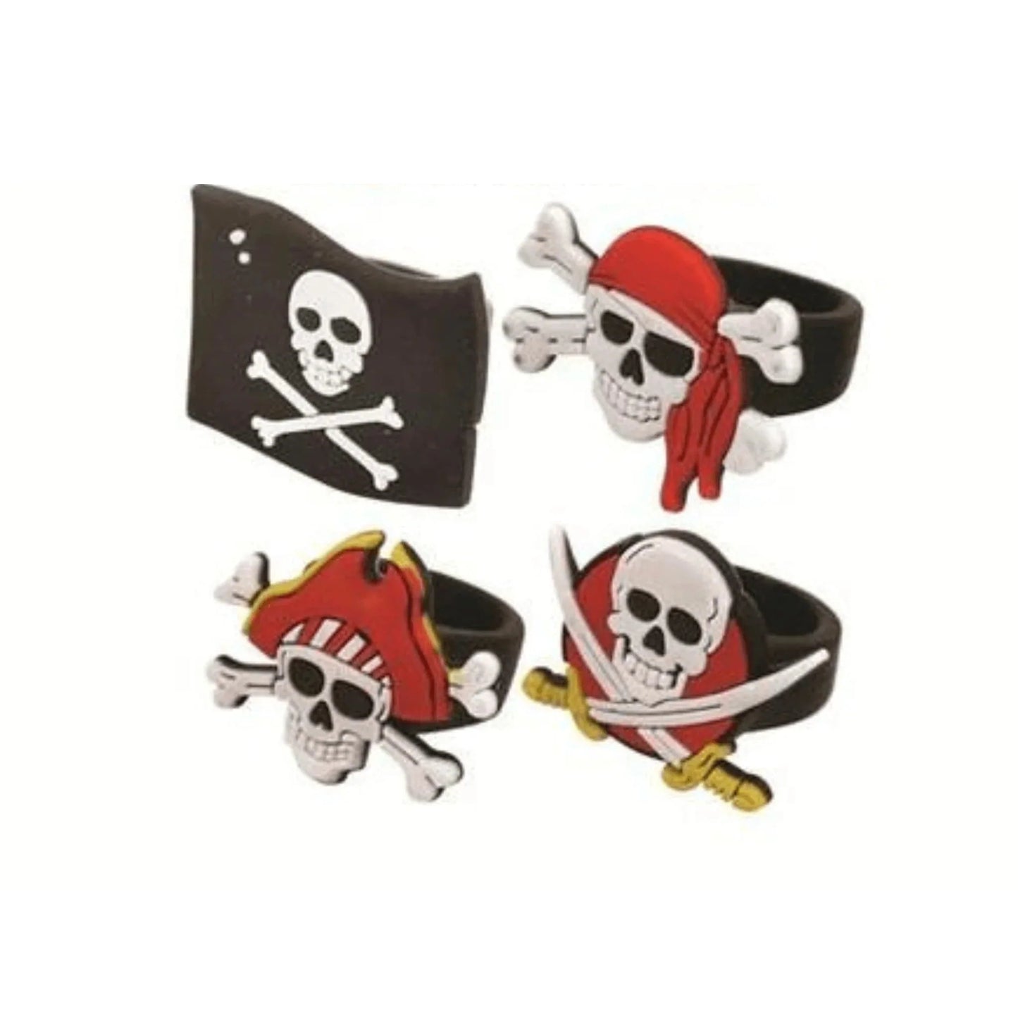 Skull and Crossbones Pirate Rings - PoundToys