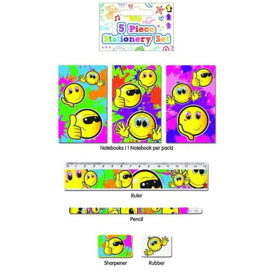 Smile Stationary Sets 5pc - PoundToys