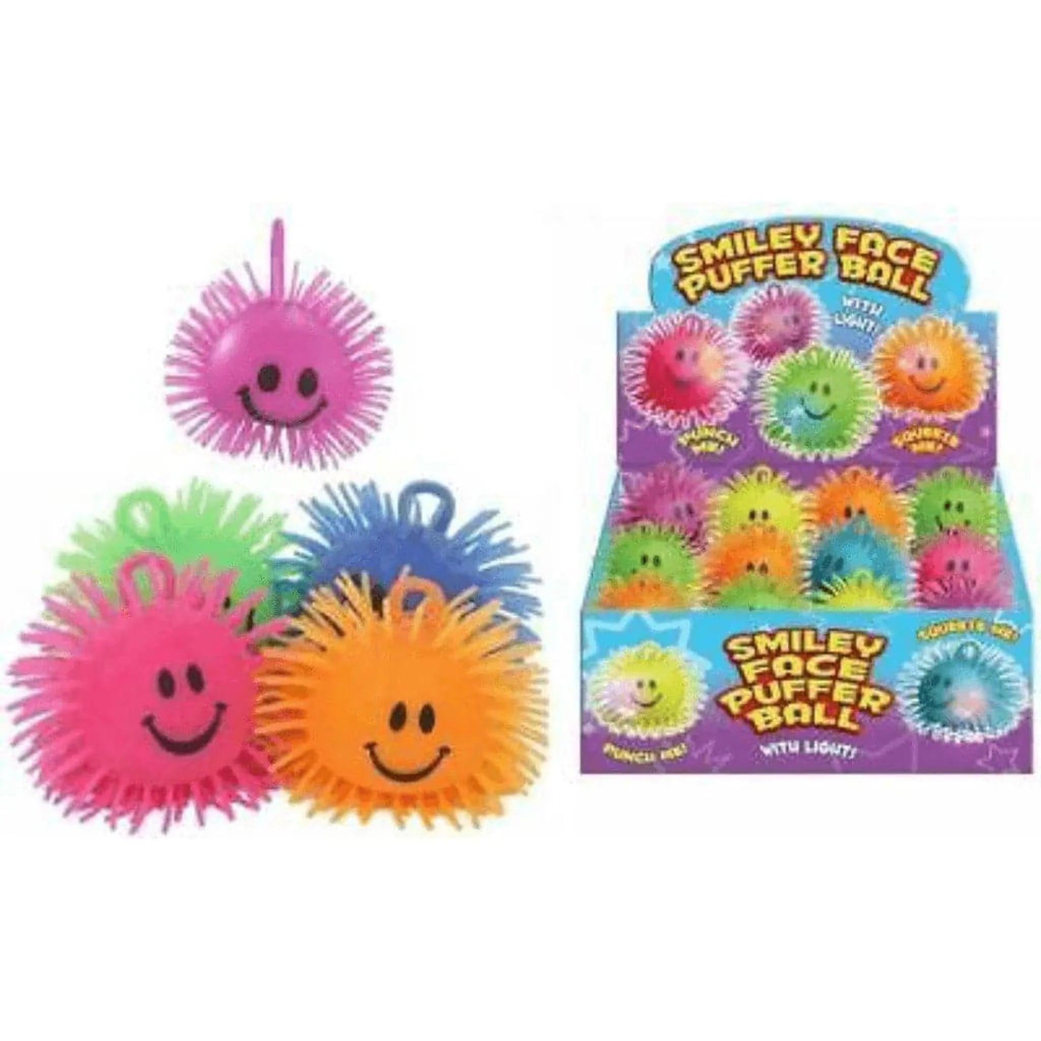 Smiley Face Puffer Ball With Light - PoundToys