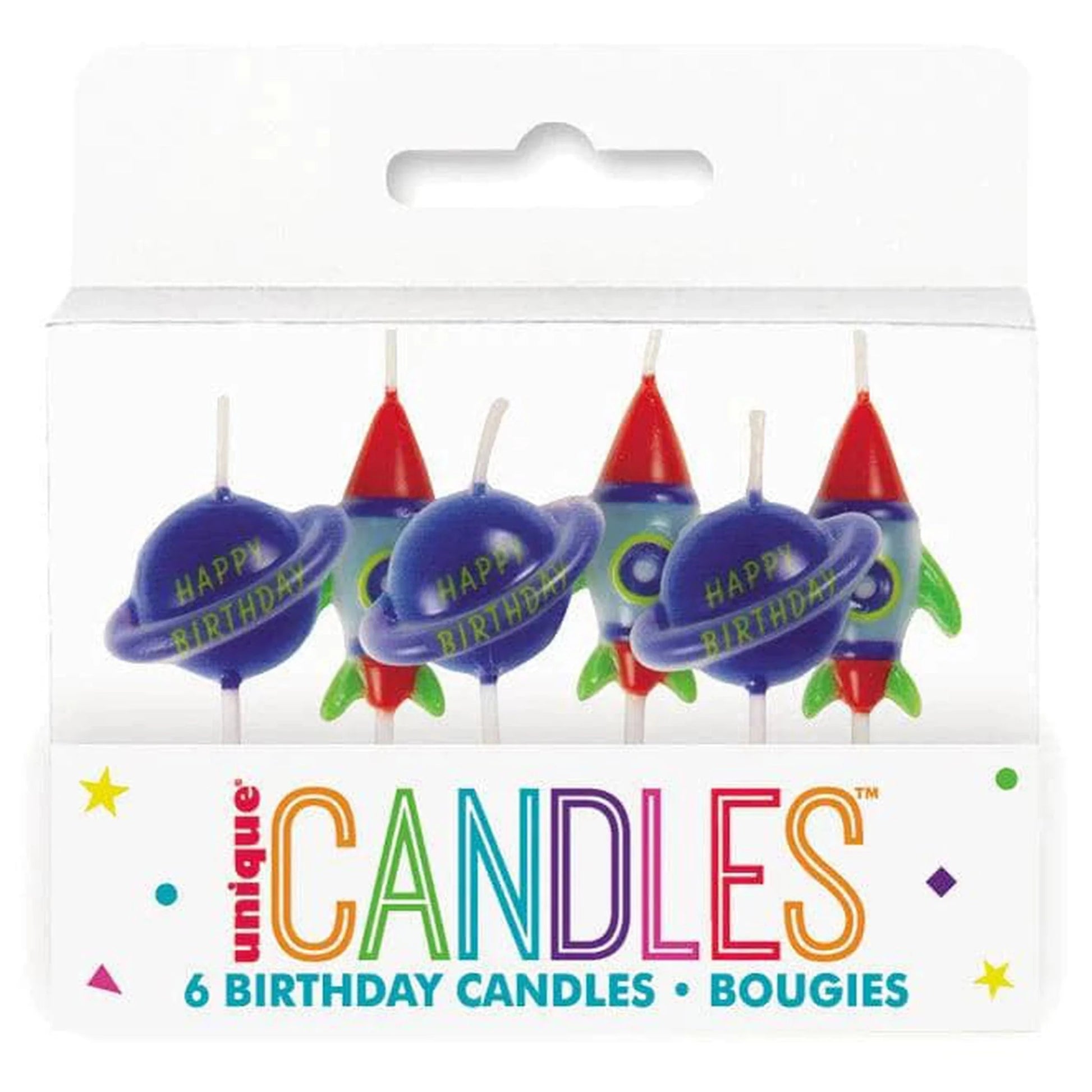 Space Birthday Candles 6pk - PoundToys