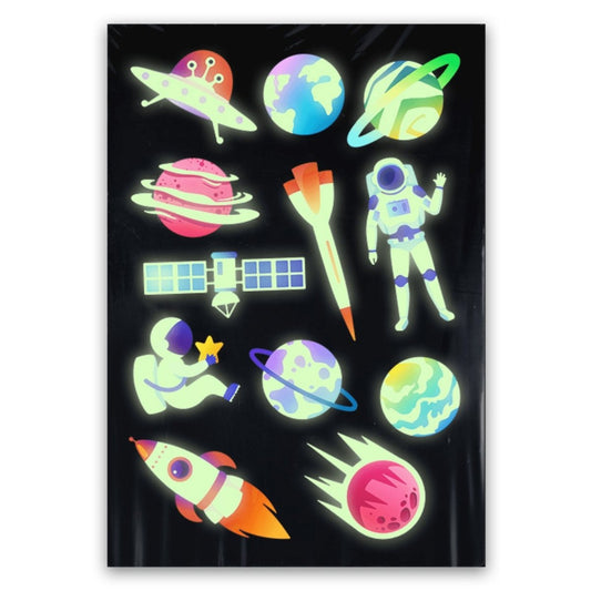 Space Glow in the Dark Tattoo Sheet - PoundToys